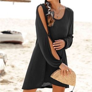 Long sleeves dress from Lascana in size 16/18, navy blue